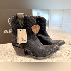 ARIAT RARE STUNNING WOMENS STONEWASHED LEATHER WESTERN COWBOY BOOTS! NWT